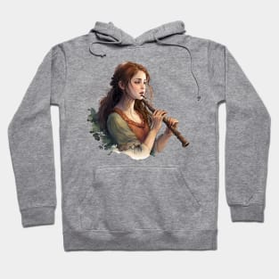 musical instrument | beautiful girl with flute Hoodie